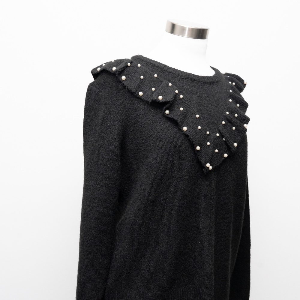 ICHI - Pearl Embellished Ruffle Sweater‎ - Picture 4 of 13